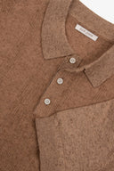 Polo in maglia costa piatta melange tabacco-Dan John