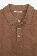Polo in maglia costa piatta melange tabacco-Dan John