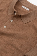 Polo in maglia costa piatta melange tabacco-Dan John