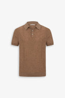 Polo in maglia costa piatta melange tabacco-Dan John