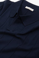 Polo in maglia costa piatta navy-Dan John