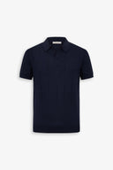 Polo in maglia costa piatta navy-Dan John