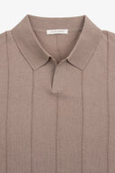 Polo in maglia costa piatta tortora