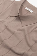 Polo in maglia costa piatta tortora