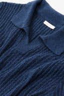 Polo in maglia costina traforata royal