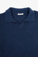 Polo in maglia costina traforata royal