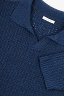Polo in maglia costina traforata royal
