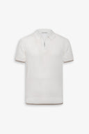 Polo in maglia half zip DNJ panna-Dan John
