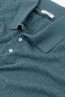 Polo in maglia punto mattonella petrolio