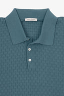 Polo in maglia punto mattonella petrolio