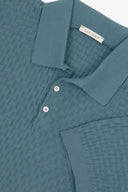 Polo in maglia punto mattonella petrolio
