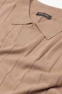 Polo in maglia riga verticale beige-Dan John