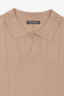 Polo in maglia riga verticale beige-Dan John