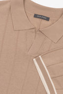 Polo in maglia riga verticale beige-Dan John
