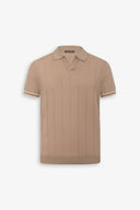 Polo in maglia riga verticale beige-Dan John
