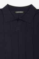 Polo in maglia riga verticale navy-Dan John