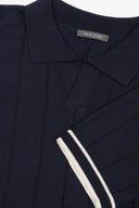 Polo in maglia riga verticale navy-Dan John