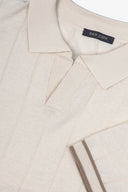 Polo in maglia riga verticale panna-Dan John