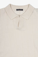 Polo in maglia riga verticale panna-Dan John