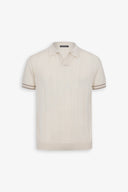 Polo in maglia riga verticale panna-Dan John