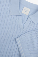 Polo in maglia treccia e costa DNJ cielo-Dan John