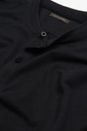 Polo piquet collo coreano blu-Dan John