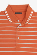 Polo rigata in jersey arancio-Dan John
