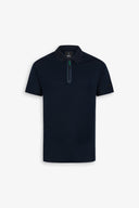 Polo tecnica con zip blu DNJ-Dan John