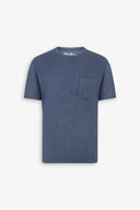 T-shirt girocollo effetto spugna indaco-Dan John