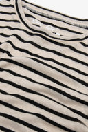 T-shirt in maglia a righe ecru-Dan John