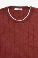 T-shirt in maglia costa piatta mattone
