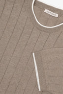 T-shirt in maglia costa piatta tortora