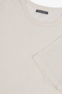 T-shirt in maglia misto lino con taschino papiro-Dan John
