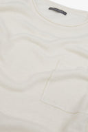 T-shirt in maglia misto lino con taschino papiro-Dan John