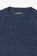 T-shirt in maglia misto lino indaco-Dan John
