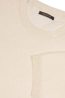 T-shirt in maglia misto lino panna-Dan John