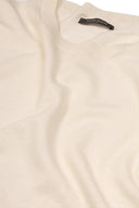 T-shirt in maglia misto lino panna-Dan John