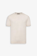 T-shirt in maglia misto lino panna-Dan John