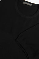 T-shirt in maglia riga piazzata nera-Dan John