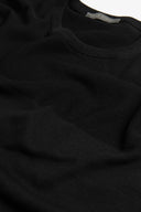 T-shirt in maglia riga piazzata nera-Dan John