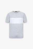 T-shirt in maglia riga piazzata polvere-Dan John