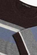 T-shirt in maglia rigata marrone-Dan John