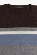 T-shirt in maglia rigata marrone-Dan John