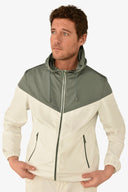 Wind jacket con cappuccio bicolore malva-Dan John