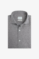 Camicia stampa fiore slim tortora
