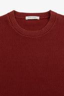 Maglia girocollo chicco di riso mattone