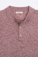 Polo in maglia costa piatta melange rossa