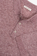 Polo in maglia costa piatta melange rossa