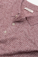 Polo in maglia costa piatta melange rossa