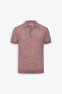 Polo in maglia costa piatta melange rossa